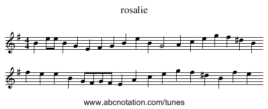 rosalie - staff notation