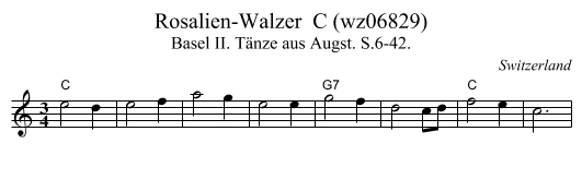 Rosalien-Walzer  C (wz06829) - staff notation