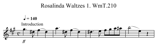 Rosalinda Waltzes 1. WmT.210 - staff notation