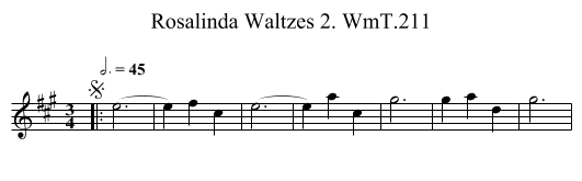 Rosalinda Waltzes 2. WmT.211 - staff notation