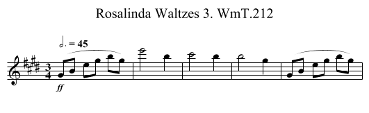 Rosalinda Waltzes 3. WmT.212 - staff notation