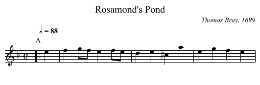 Rosamond's Pond - staff notation