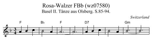 Rosa-Walzer FBb (wz07580) - staff notation