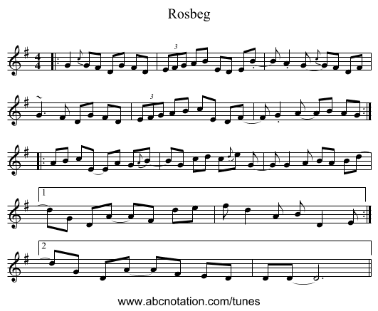 Rosbeg - staff notation