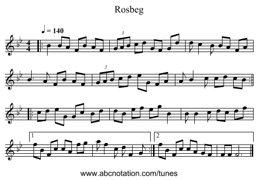 Rosbeg - staff notation