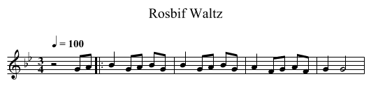 Rosbif Waltz - staff notation