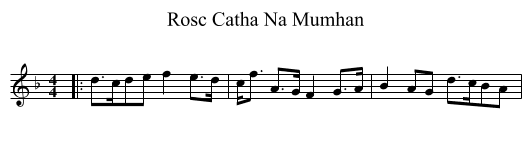 Rosc Catha Na Mumhan - staff notation