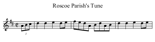 Roscoe Parish's Tune - staff notation