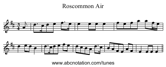 Roscommon Air - staff notation