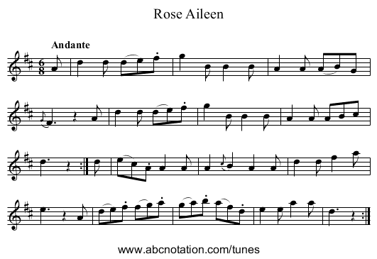 Rose Aileen - staff notation