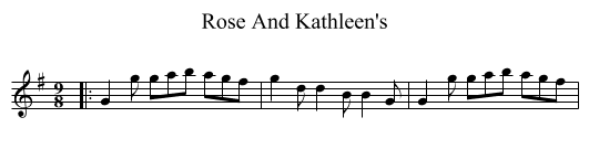 Rose And Kathleen's - staff notation