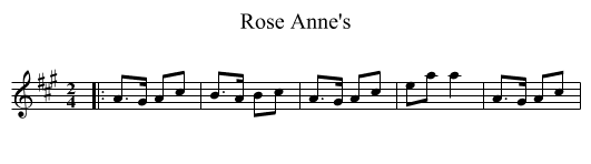 Rose Anne's - staff notation