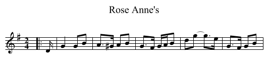Rose Anne's - staff notation