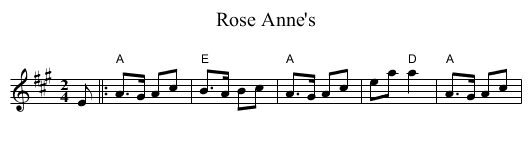 Rose Anne's - staff notation