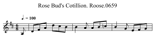 Rose Bud's Cotillion. Roose.0659 - staff notation