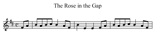 Rose in the Gap, The - staff notation