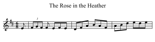 Rose in the Heather, The - staff notation
