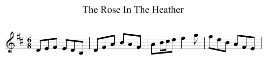 Rose In The Heather, The  - staff notation