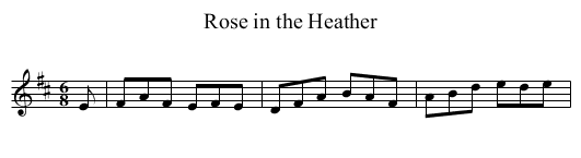 Rose in the Heather - staff notation