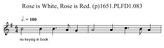 Rose is White, Rose is Red. (p)1651.PLFD1.083 - staff notation