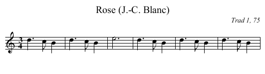 Rose (J.-C. Blanc) - staff notation