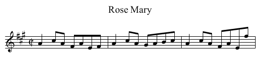 Rose Mary - staff notation