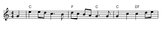 Rose of Allandale - staff notation