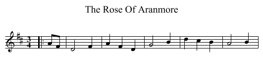 Rose Of Aranmore, The  - staff notation