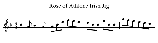 Rose of Athlone Irish Jig - staff notation