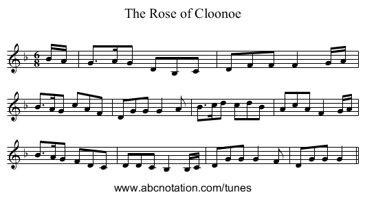 Rose of Cloonoe, The - staff notation