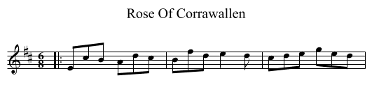 Rose Of Corrawallen - staff notation