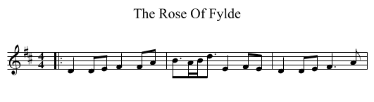 Rose Of Fylde, The  - staff notation