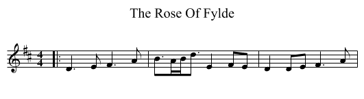 Rose Of Fylde, The  - staff notation