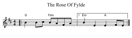 Rose Of Fylde, The  - staff notation
