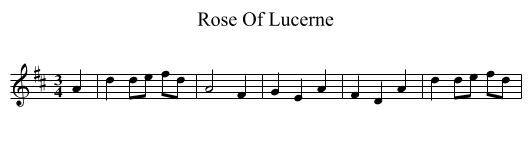 Rose Of Lucerne - staff notation