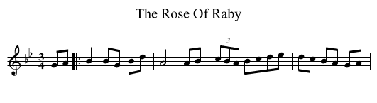 Rose Of Raby, The  - staff notation