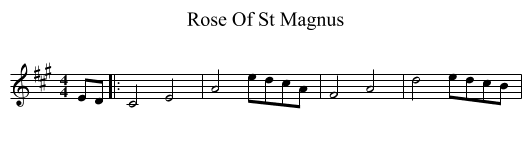 Rose Of St Magnus - staff notation