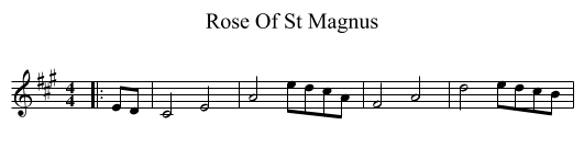 Rose Of St Magnus - staff notation