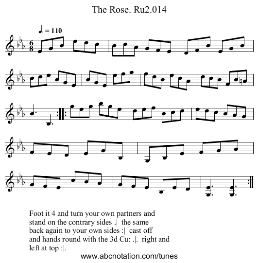 Rose. Ru2.014, The - staff notation