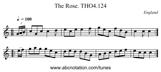Rose. THO4.124, The - staff notation