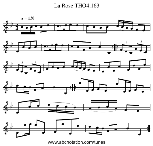 Rose THO4.163, La - staff notation