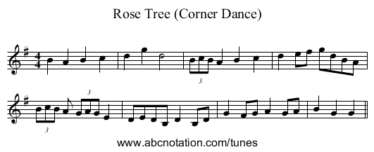 Rose Tree (Corner Dance) - staff notation