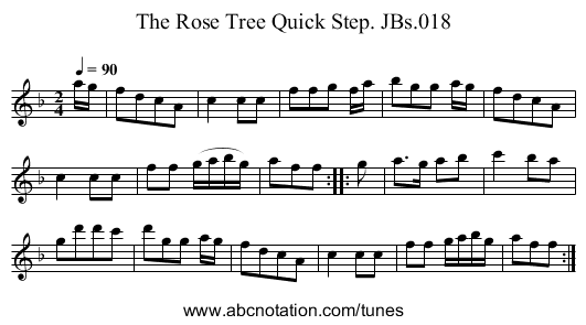 Rose Tree Quick Step. JBs.018, The - staff notation