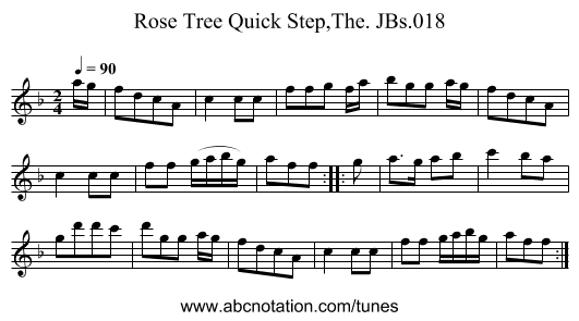 Rose Tree Quick Step,The. JBs.018 - staff notation