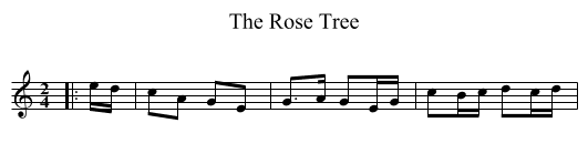 Rose Tree, The  - staff notation