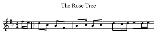 Rose Tree, The  - staff notation