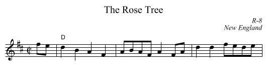 Rose Tree, The - staff notation