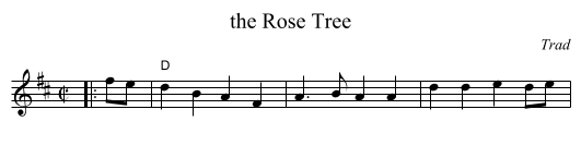 Rose Tree, the  - staff notation