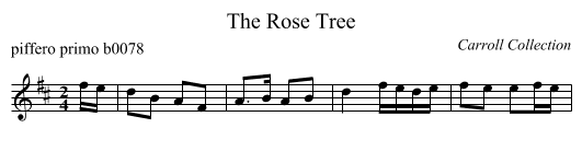 Rose Tree, The  - staff notation