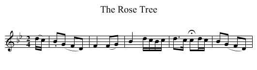 Rose Tree, The - staff notation